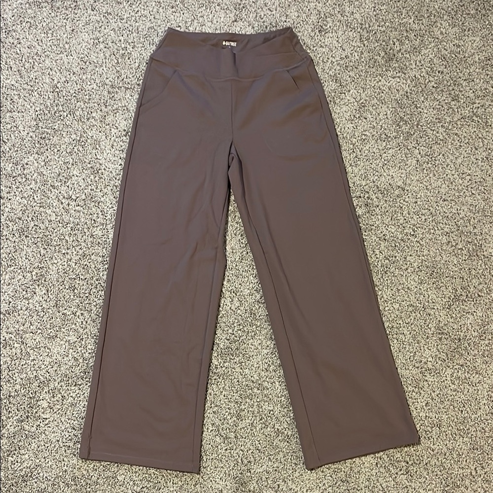 Light Brown Wide-Leg Pants with Comfort Waistband